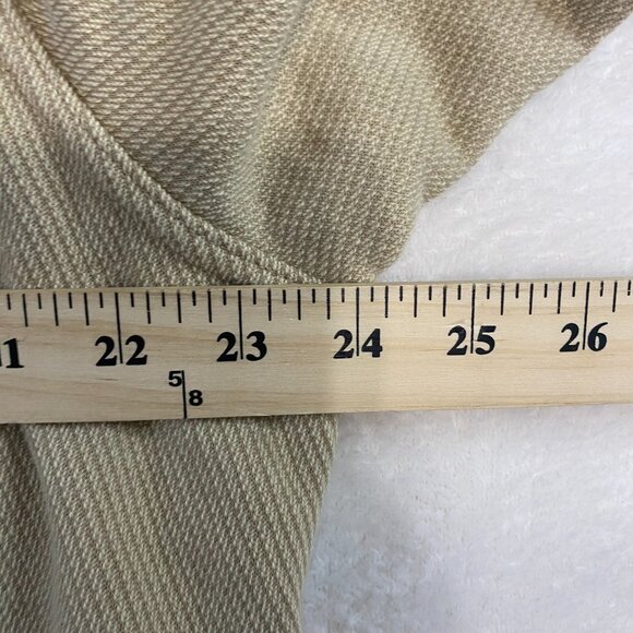 Orvis Jacket Sweater Womens XL Beige Button Up Cardigan Leather Elbow Patch - Picture 9 of 11